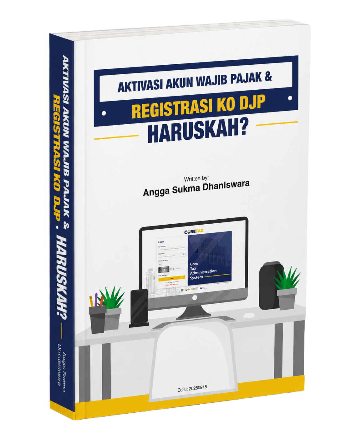 Mockup buku Panduan Aktivasi Akun Wajib Pajak dan Registrasi KODJP