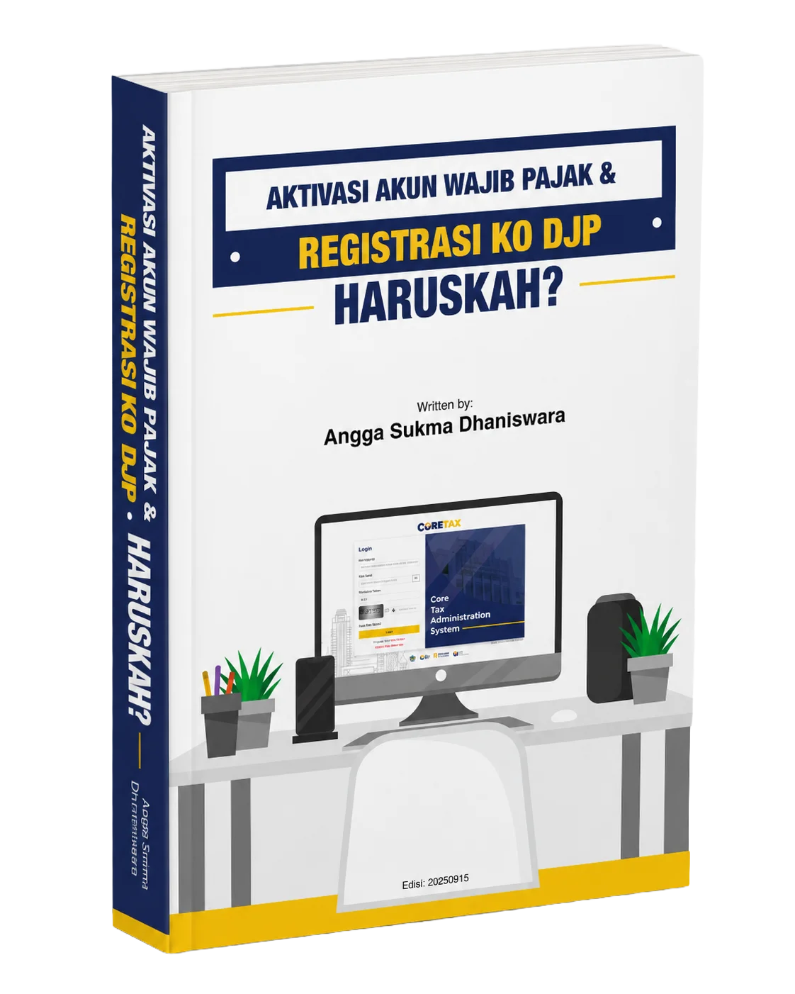 Mockup buku Panduan Aktivasi Akun Wajib Pajak dan Permintaan Kode Otorisasi DJP